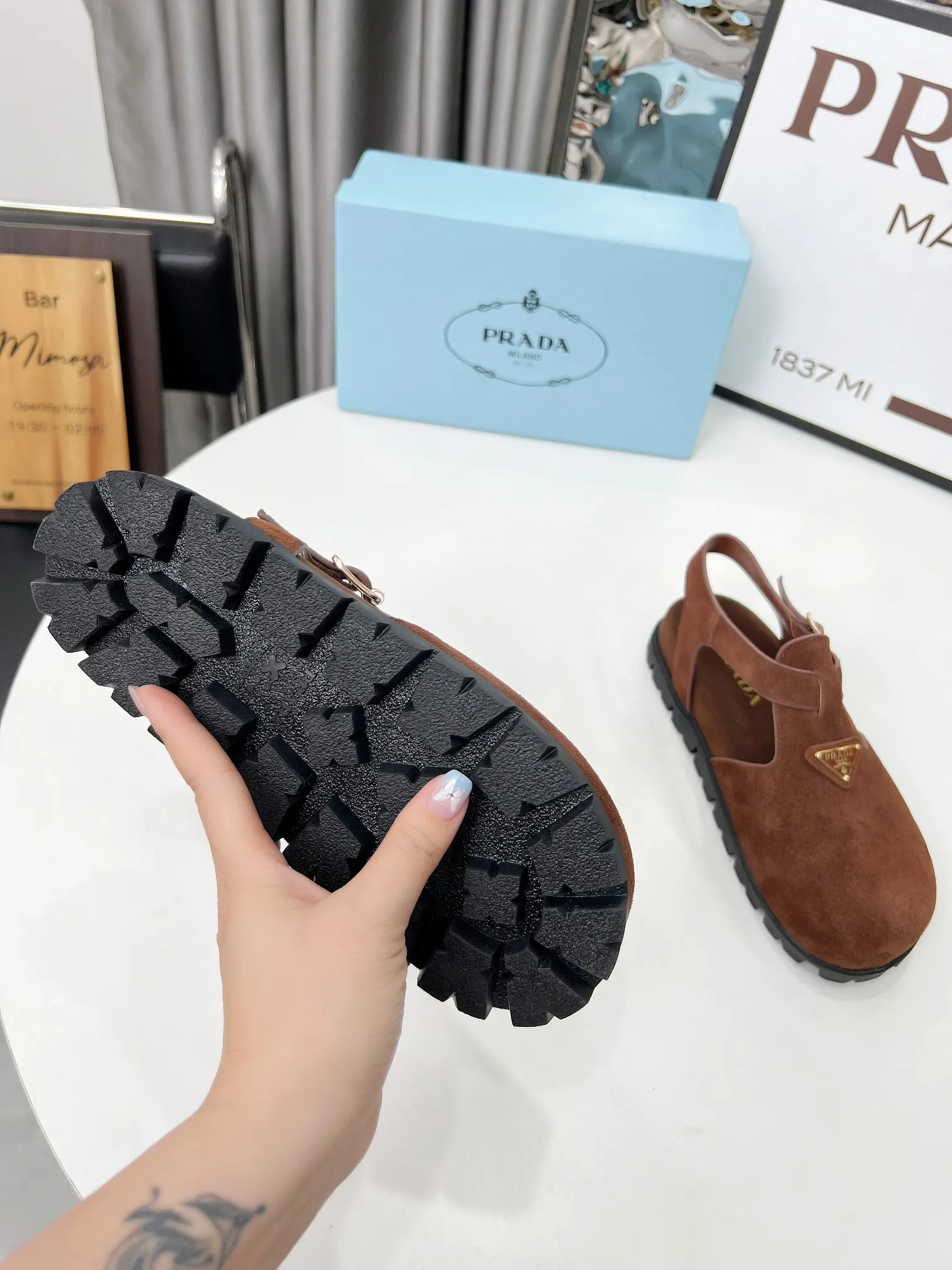 👟👟Ex-factory price 440👟👟 PRADA/25ss Prada classic triangle logo loafer series, simple and ultimate size: 35-42